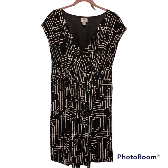 Worthington Geometric Print Cap Sleeve Dress - Picture 1 of 4